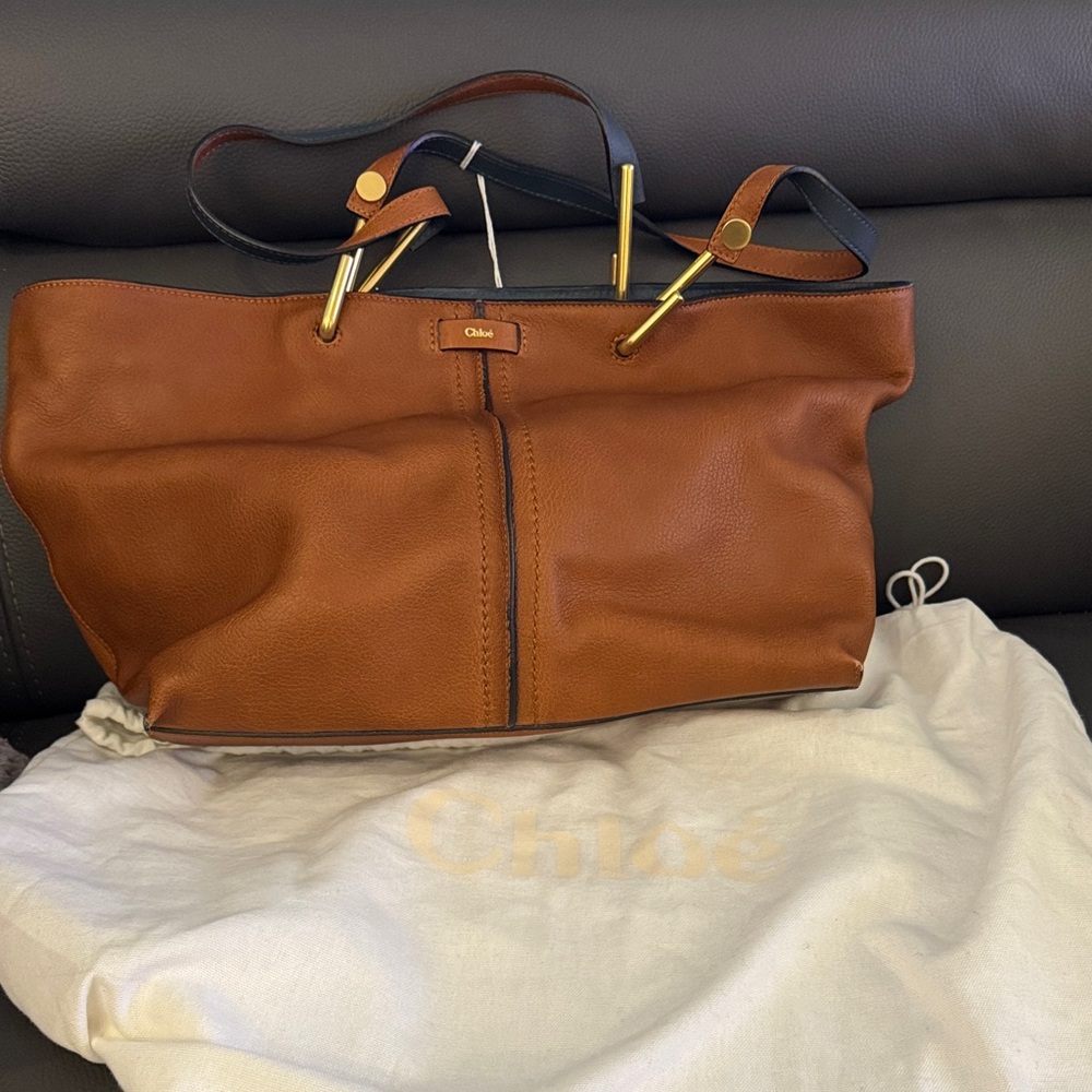 Chloe Tan Leather Tote Bag